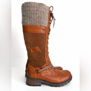 Rieker - Lace Up Leather Winter Boots - Size 38